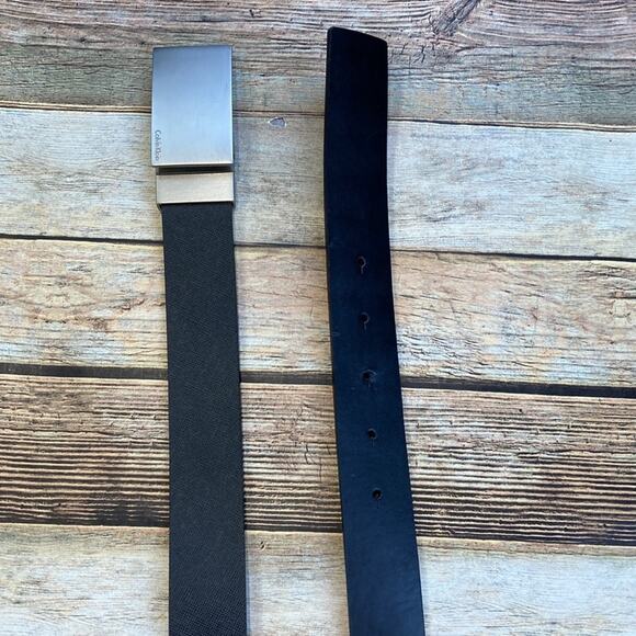 Calvin Klein Saffiano Leather Reversible Belt NWT - Picture 1 of 5